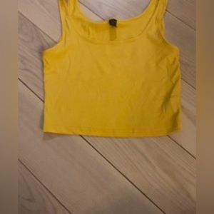 Cute cropped yellow tank